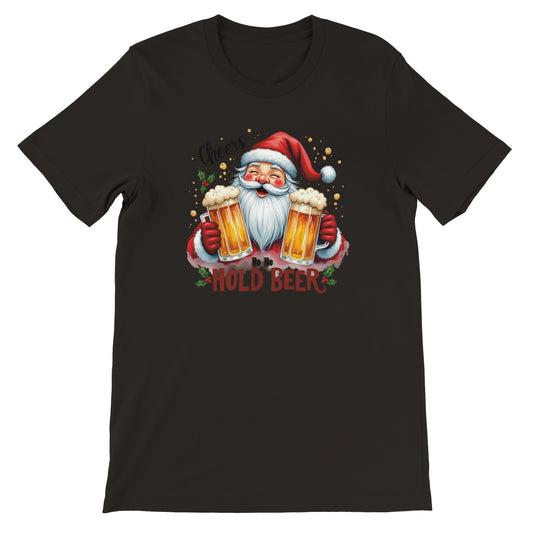 Unisex Kurzarm T-Shirt mit Print - Hold my Beer - Bier für Weihnachten und Winter - leicht tailliert – viele Farben und große Größen für Damen und Herren -