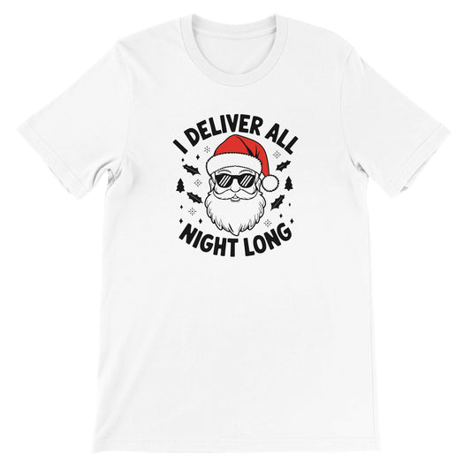 Unisex Kurzarm T-Shirt mit Santa Claus Print mit Spruch für Weihnachten und Winter - leicht tailliert – viele Farben und große Größen für Damen und Herren -