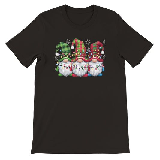 Unisex Kurzarm T-Shirt mit Print für Weihnachten und Winter - drei Wichtel - leicht tailliert – viele Farben und große Größen für Damen und Herren -