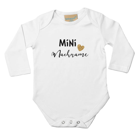 Personalisierbarer Unisex Baby Langarm Body mit Aufdruck - Dein Wunschtext - 100% Baumwolle - Größe bis 18 Monate bzw. 86 - Strampler Body mit Aufdruck -